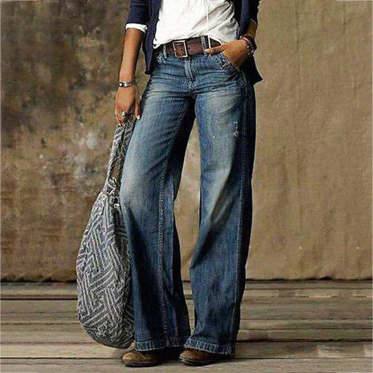 Melisande | Women's High Waist Wide Leg Jeans - Image 2
