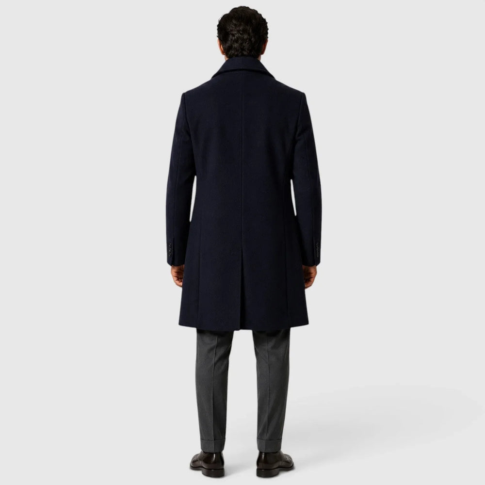 Aldenvoss | Men's Winter Coat Slim Fit Overcoat - Black - Image 2