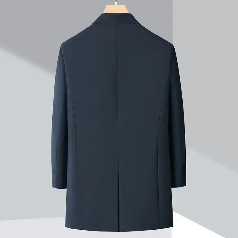 Aldenvox | Men's Insulated Down Winter Trench Coat - Navy - Image 2