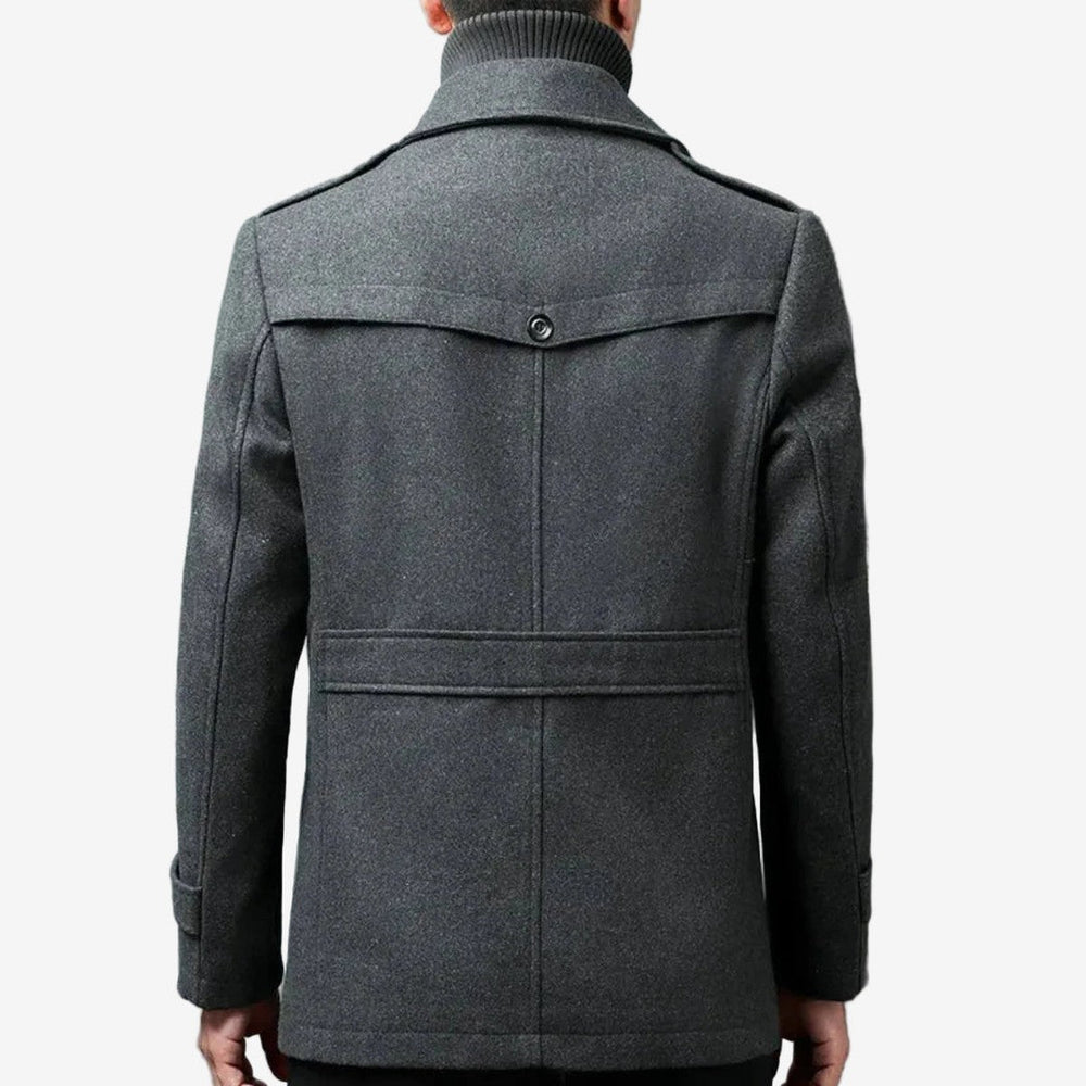Aldenvox | Men's Winter Jacket Wool Blend Peacoat - Dark Grey - Image 2