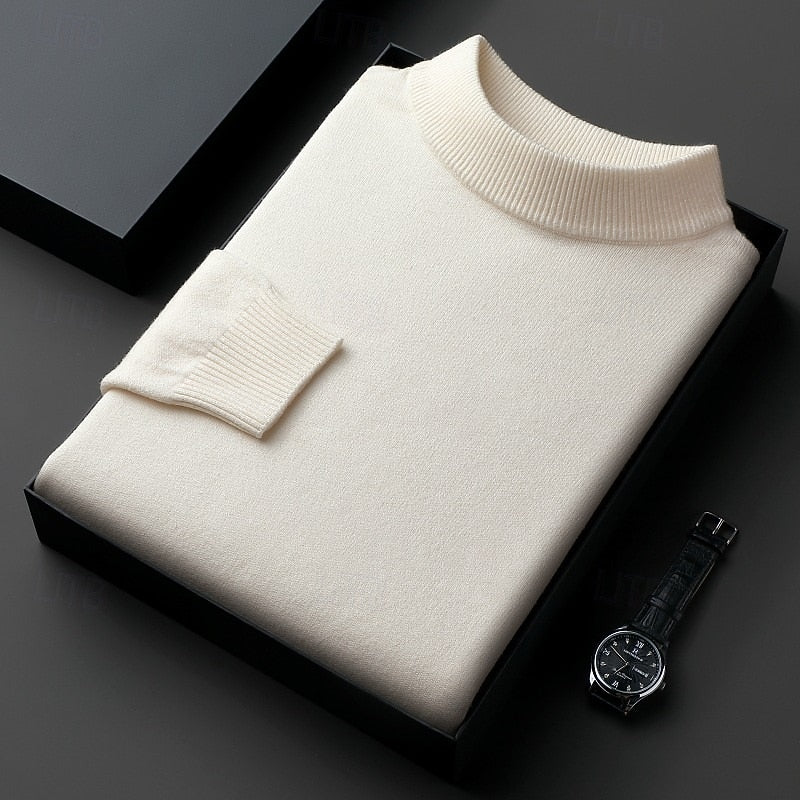 Aldren | Men's Mock Neck Knit Sweater - Grey - Image 2