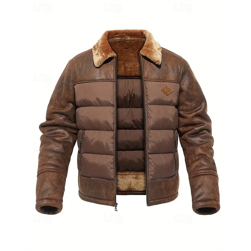 Aldric | Men's Insulated Winter Puffer Jacket - Brown - Image 1