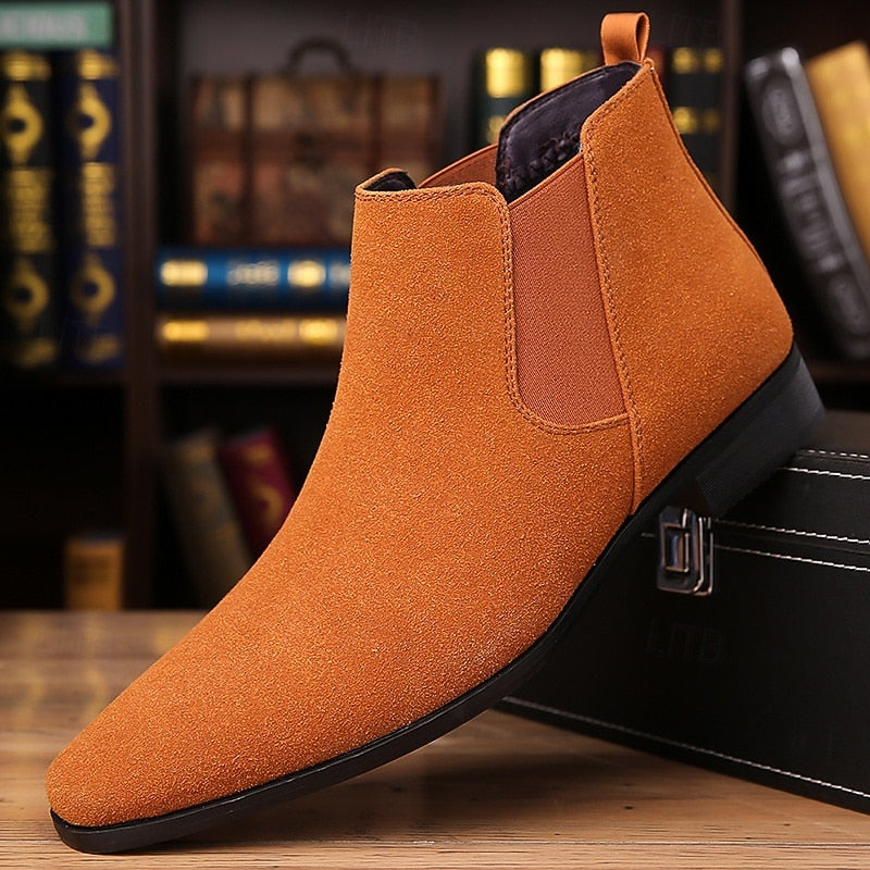 Aldvane | Men's Suede Chelsea Ankle Boots - Camel - Image 1