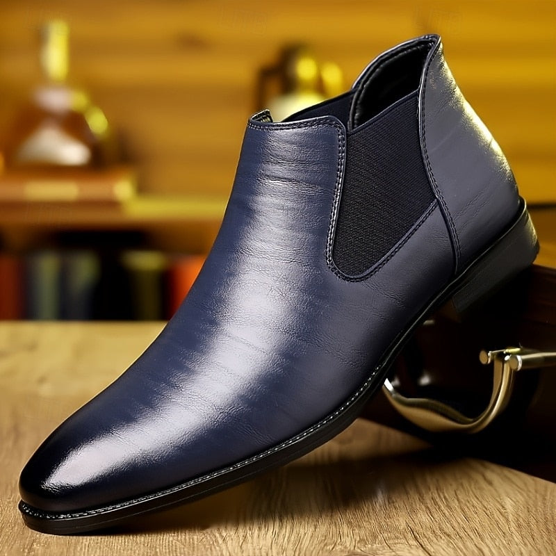 Aldwyn | Men's Slip-On Chelsea Boot - Navy - Image 1