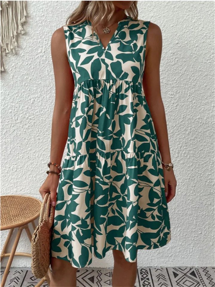 Althea | Women's Sleeveless V-Neck Midi Dress - Image 1