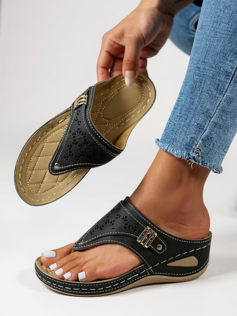 Amalthea | Women's Comfort Thong Platform Sandals - Image 1