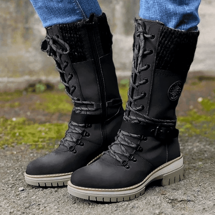 Arvine | Women's Winter Boots Lace-Up Mid-Calf - Light Grey - Image 2