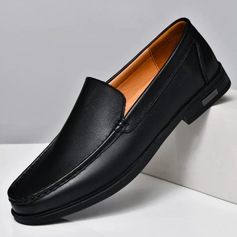 Bastian | Men's Slip-On Dress Loafer - Black - Image 1