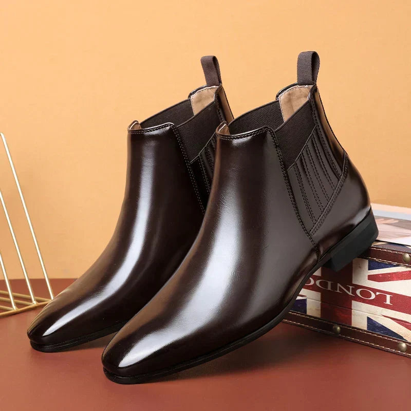 Bellamy | Men's Chelsea Ankle Boot Pointed Toe - Dark Brown - Image 1