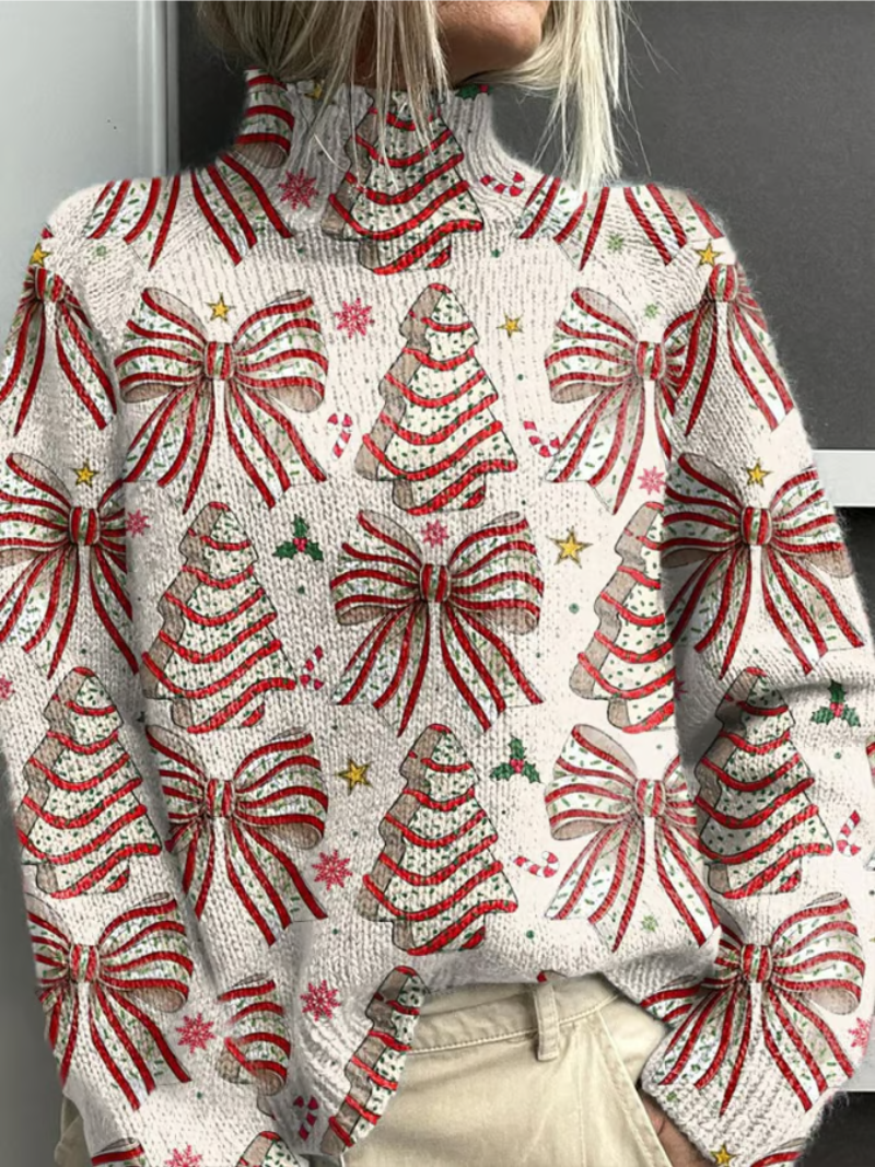 Bonnie | Women's Christmas Mock Neck Long Sleeve Sweater - Image 1