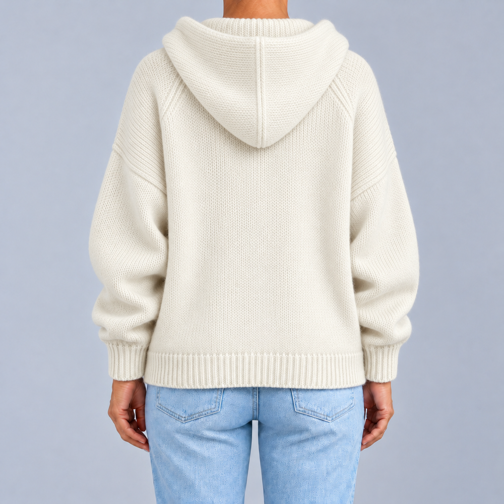 Brenvyne | Women's Winter Hooded Knit Zip-Up Cardigan - Image 2