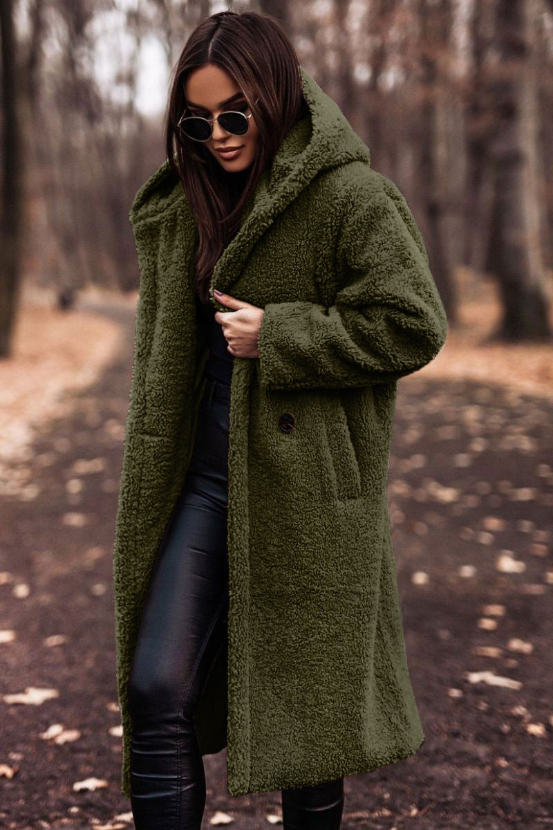 Briallen | Women's Oversized Teddy Coat - Beige - Image 2