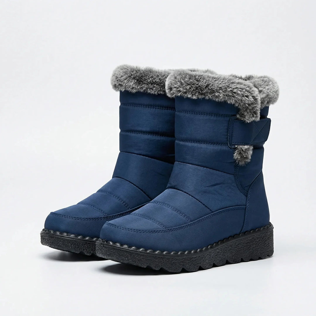 Brindovel | Women's Winter Snow Boots Fur Cuff - Navy - Image 1