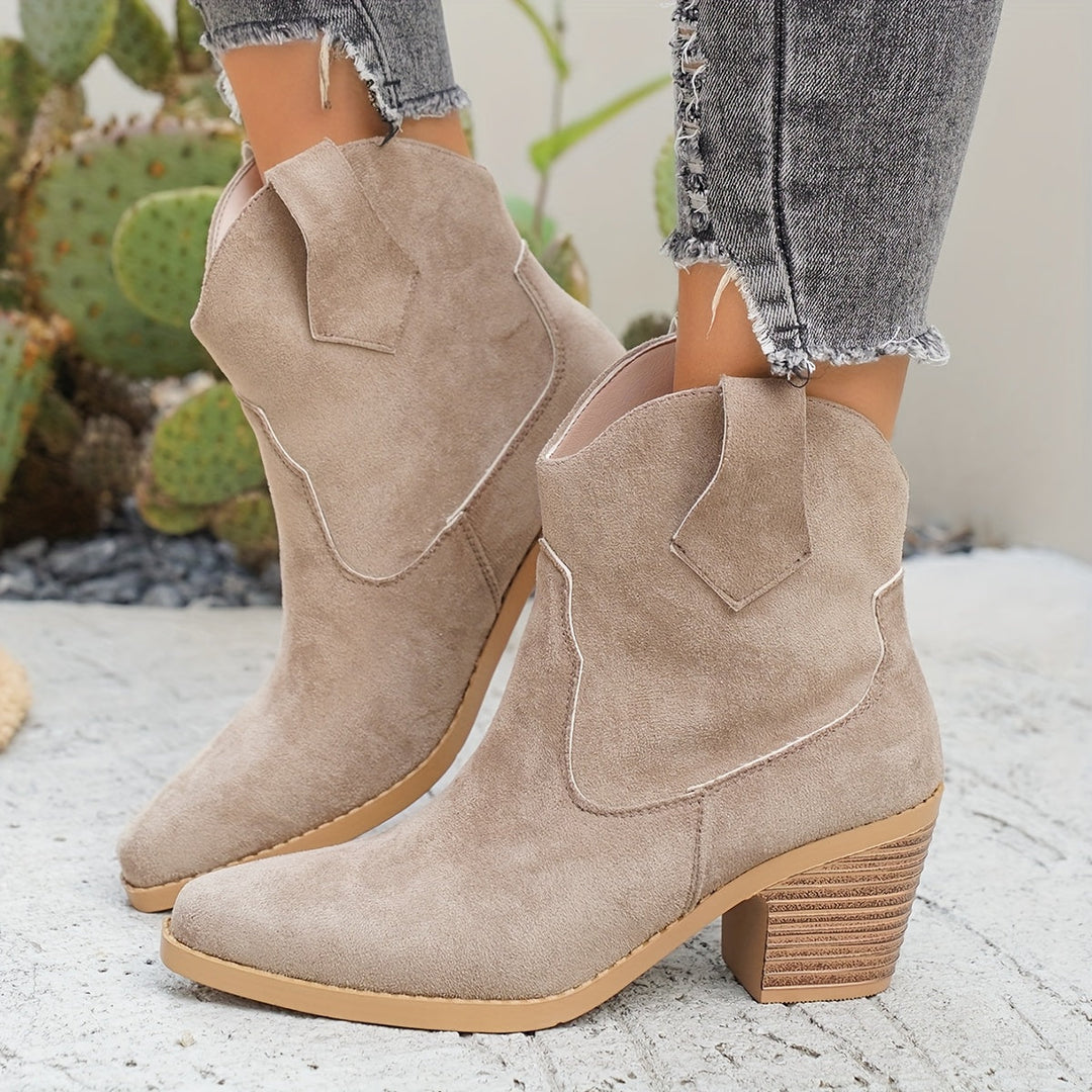 Britta | Women's Western Chelsea Ankle Boot - Taupe - Image 1