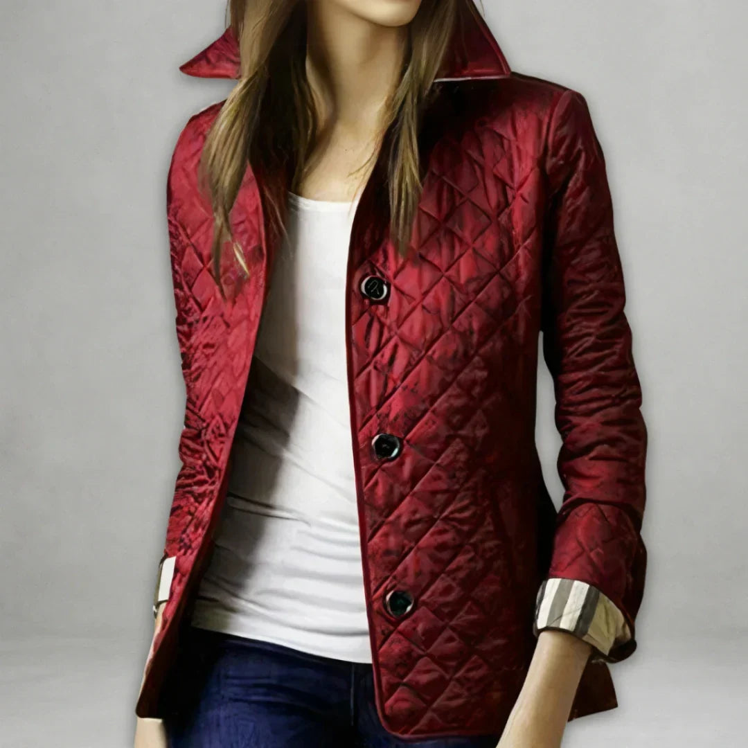 Bronwyn | Women's Quilted Jacket - Burgundy - Image 1