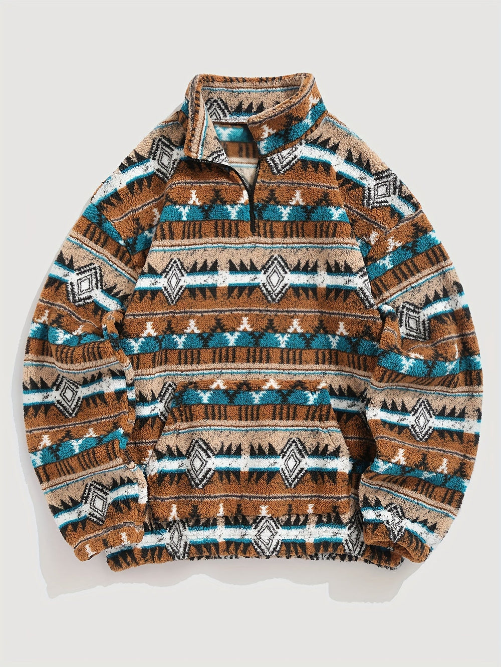 Bryndara | Women's Aztec Quarter-Zip Pullover Sweater - Image 2
