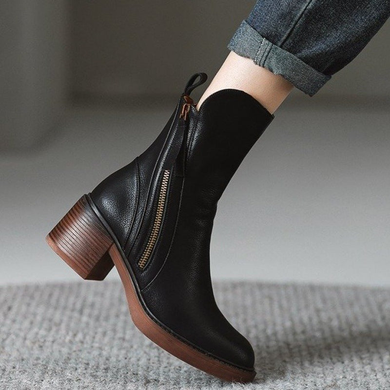 Cadwyn | Women's Block Heel Ankle Boots - Black - Image 1