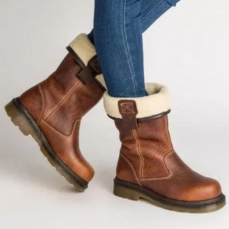 Caldris | Women's Shearling-Lined Winter Boots - Brown - Image 1