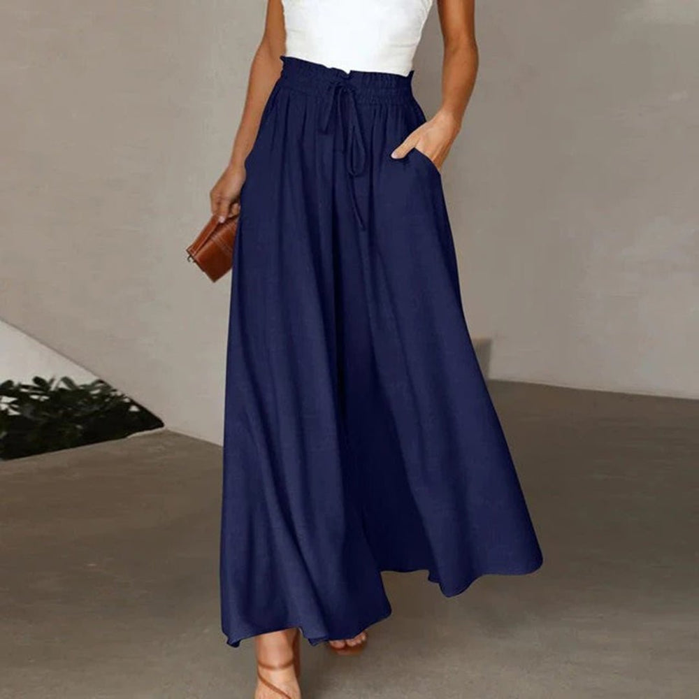 Calliandra | Women's High Waist Wide Leg Smocked Pants - Image 2