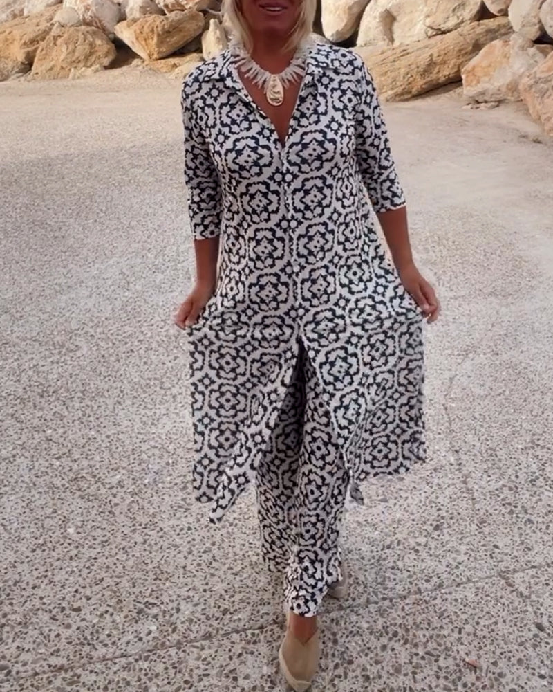 Calliope | Women's Geometric Print Two Piece Set - Image 1