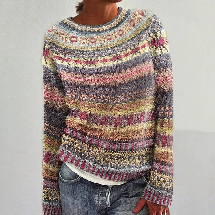 Calvara | Women's Fair Isle Knit Sweater - Image 2