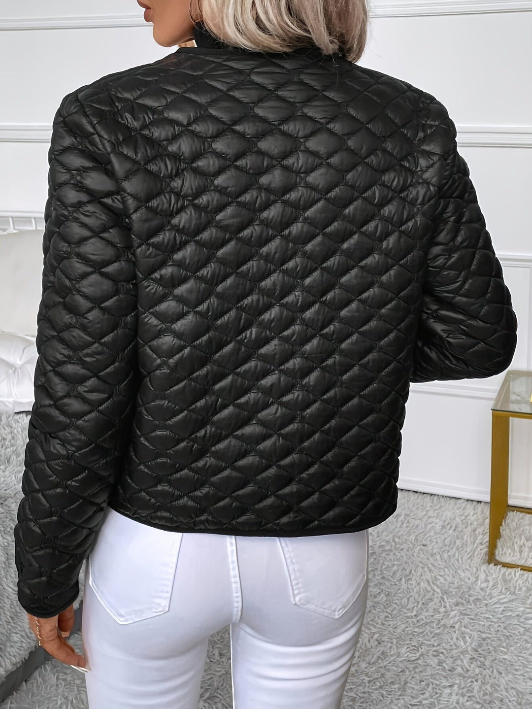 Calvina | Women's Quilted Puffer Jacket - Black - Image 1