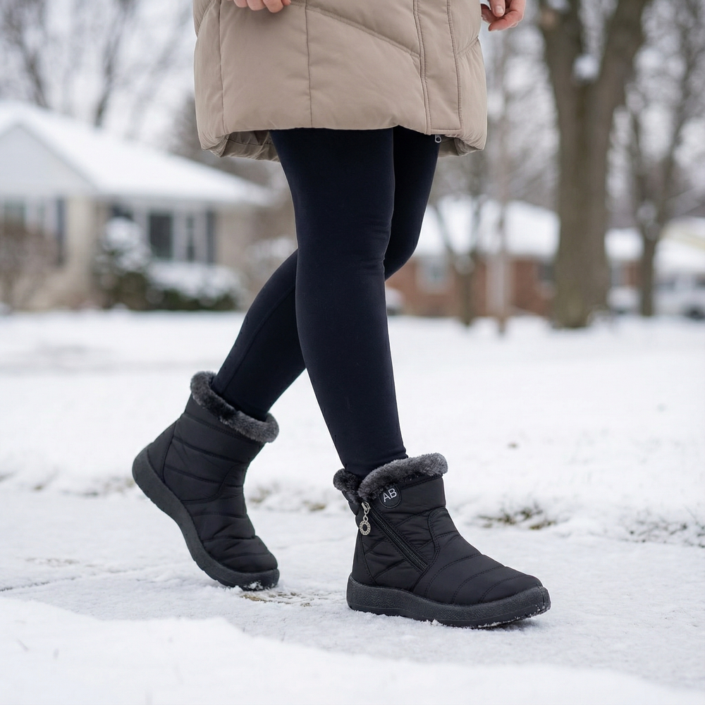 Calvorn | Women's Waterproof Winter Ankle Boots - Black - Image 2