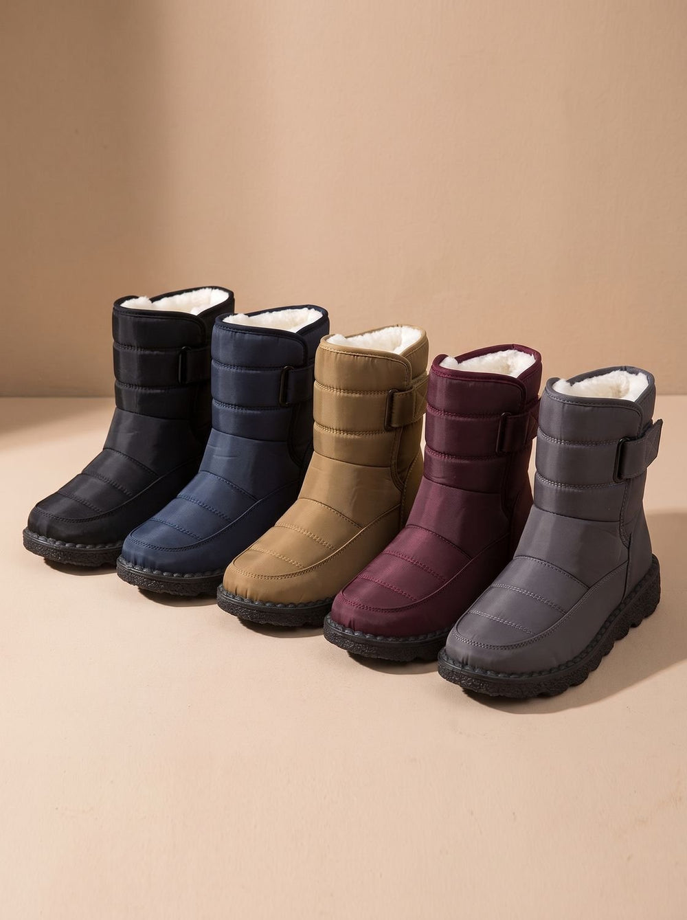 Calvourne | Women's Winter Snow Boots Fleece-Lined - Burgundy - Image 2