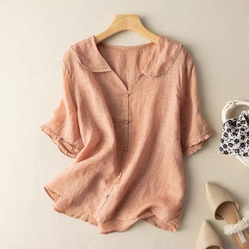 Celeste | Women's Scalloped Collar Button-Down Blouse - Image 2
