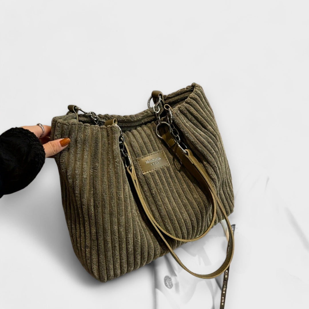 Celestine | Women's Ribbed Chain Shoulder Bag - Image 1