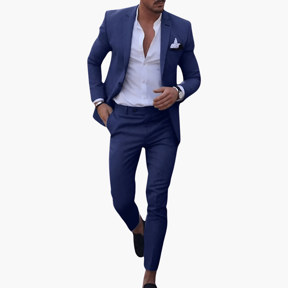 Cillian | Men's Slim Fit Two-Piece Suit Set - Navy - Image 2