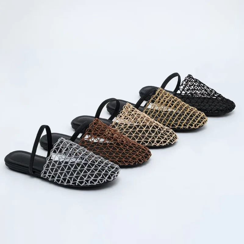 Clémentine | Women's Geometric Flat Sandals - Image 1
