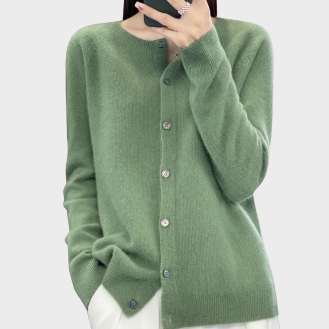 Colette | Women's Button Front Long Sleeve Cardigan - Image 1