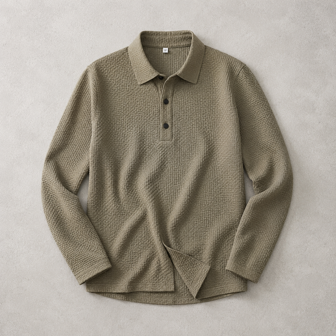 Colvaine | Men's Knit Polo Sweater Long Sleeve - Image 1