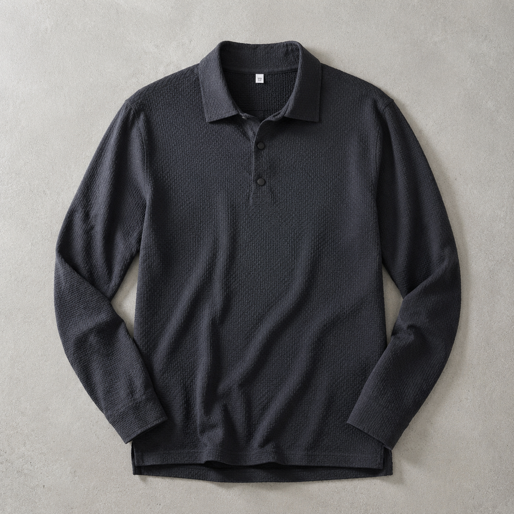 Colvaine | Men's Knit Polo Sweater Long Sleeve - Image 2