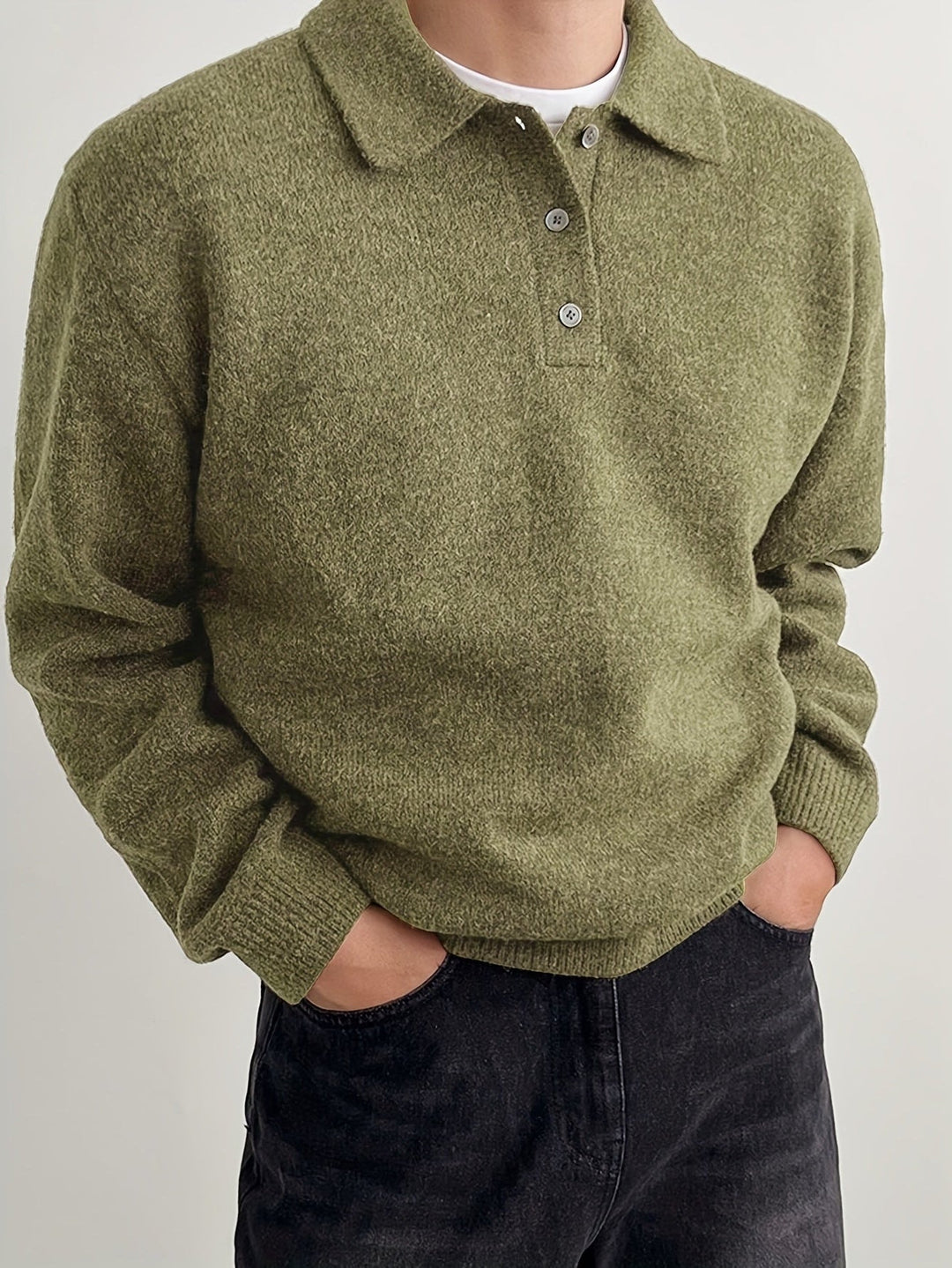 Colvray | Men's Knit Polo Collar Sweater - Image 1
