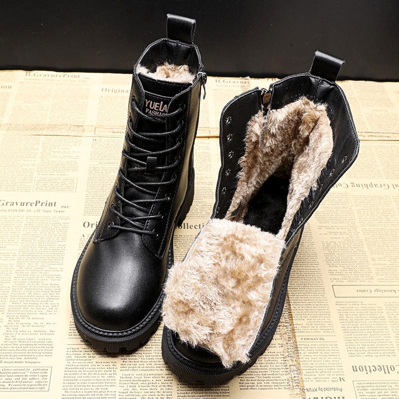 Cordesse | Women's Lace Up Ankle Boots - Black - Image 1