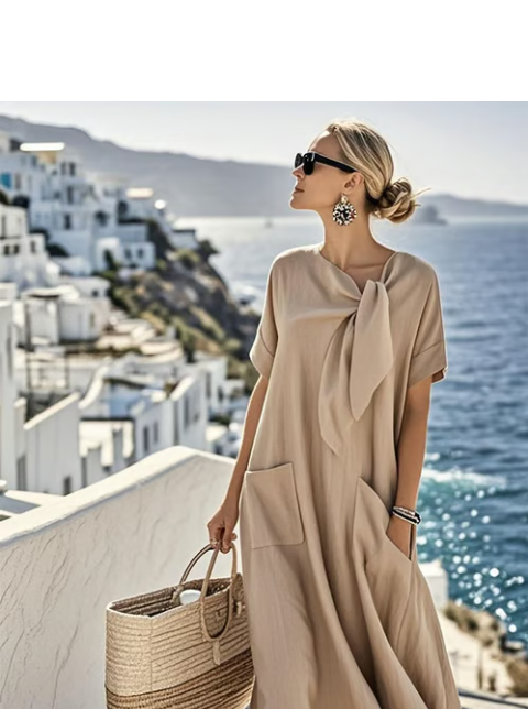 Cordwynne | Women's Tie Neck Maxi Dress - Image 2