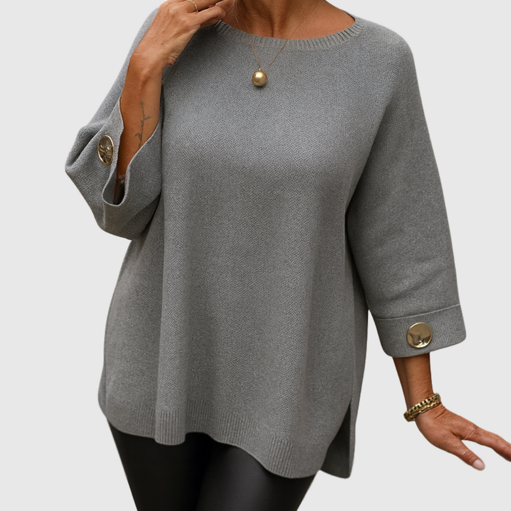 Corette | Women's Relaxed Fit Knit Sweater - Cream - Image 2