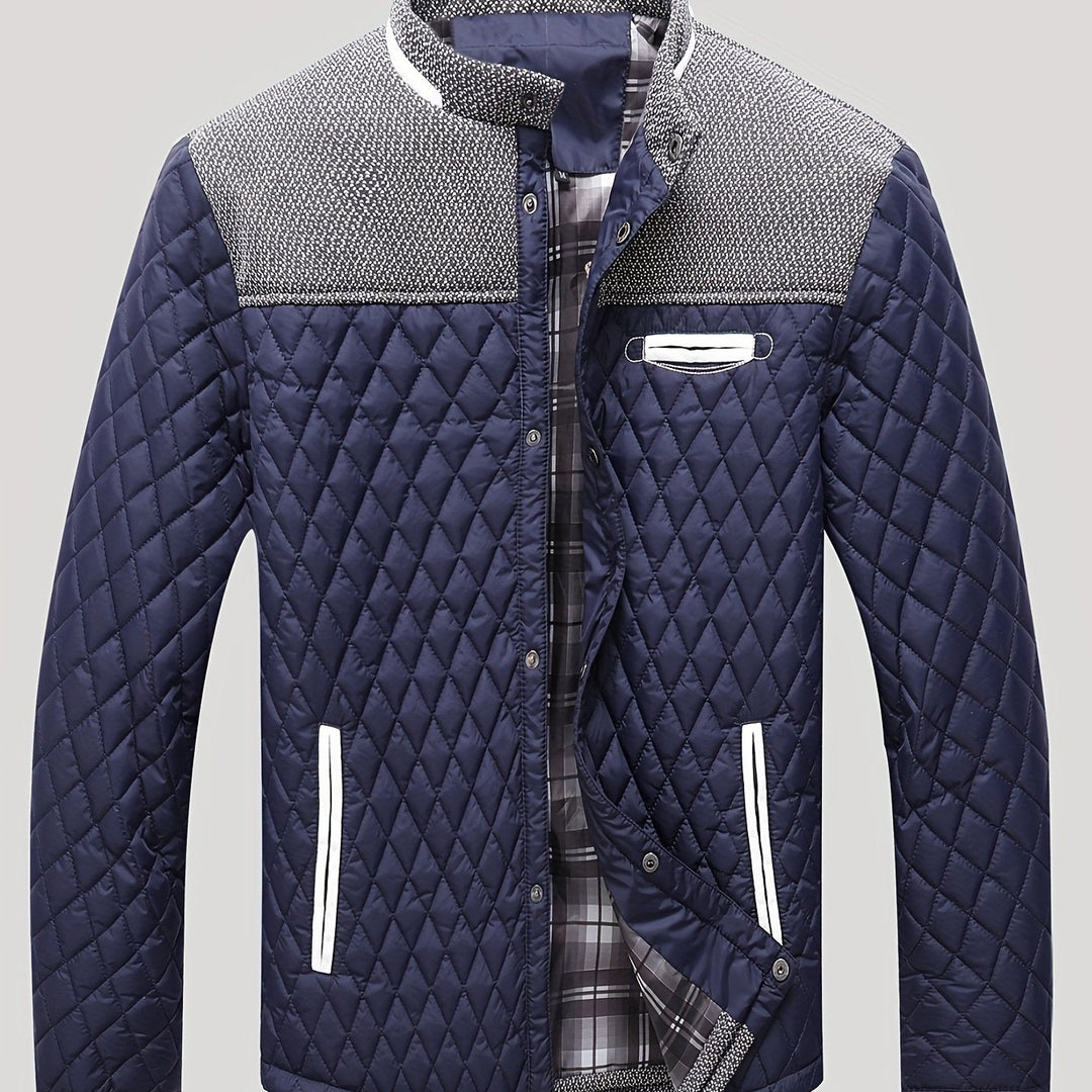 Corvald | Men's Quilted Winter Jacket - Navy - Image 1