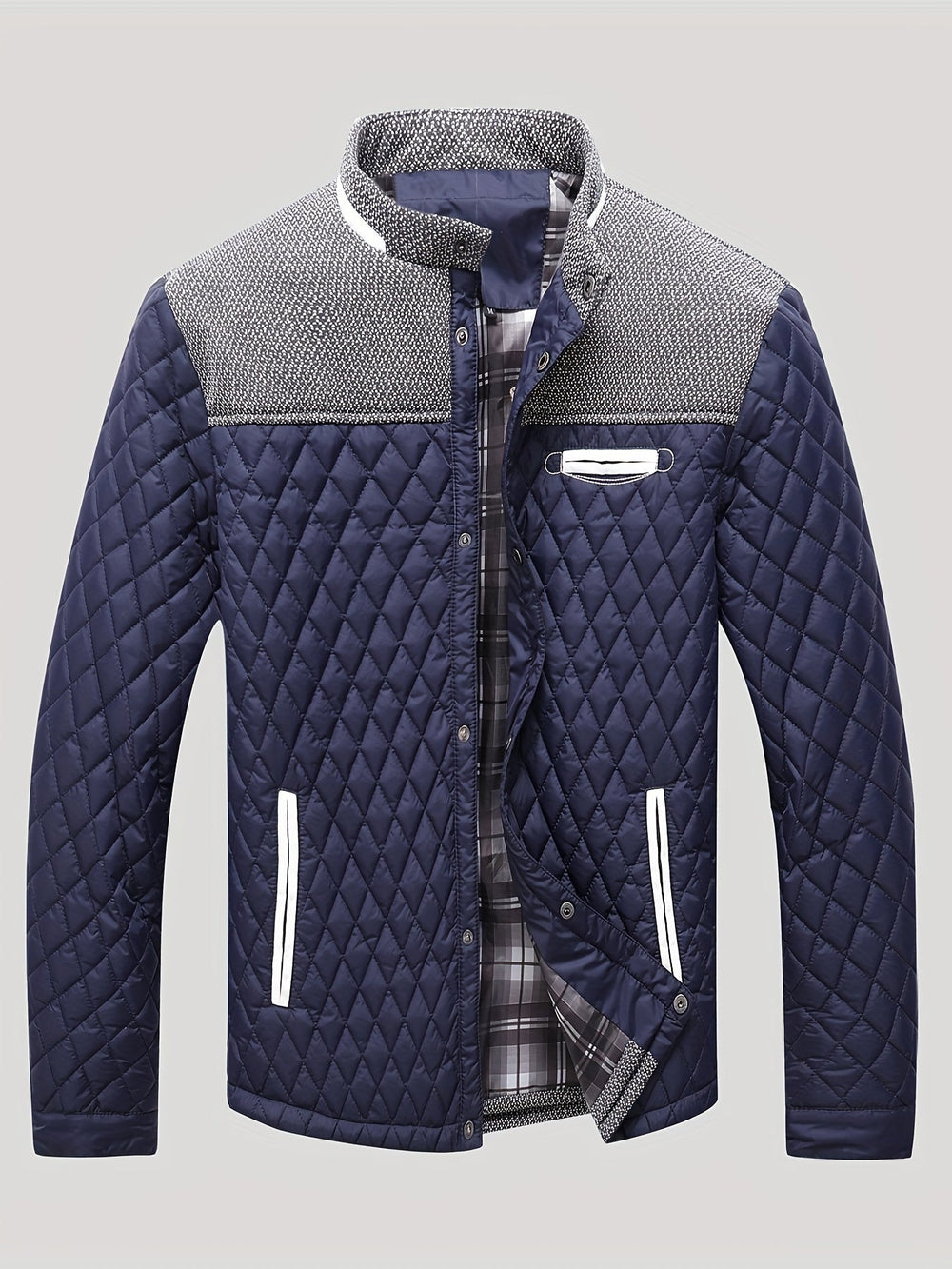 Corvald | Men's Quilted Winter Jacket - Navy - Image 2