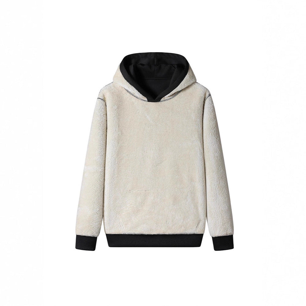 Corvane | Men's Sherpa-Lined Fleece Pullover Hoodie - Dark Grey - Image 2