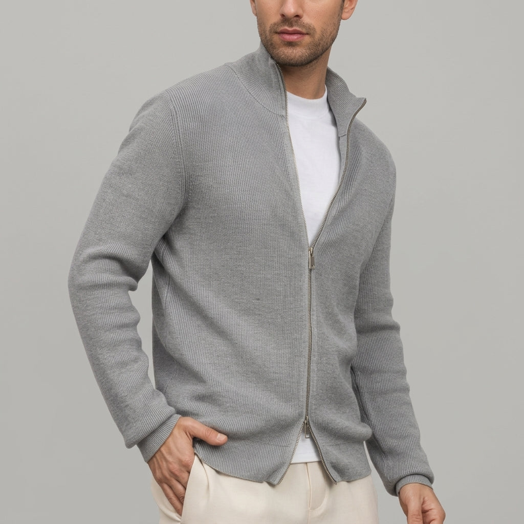 Corvyn | Men's Full-Zip Knit Cardigan Sweater - Image 1