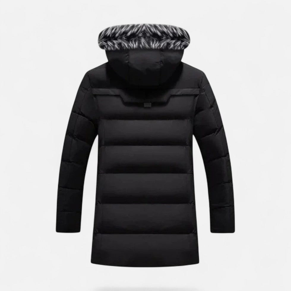Crestford | Men's Hooded Winter Parka Jacket - Black - Image 2