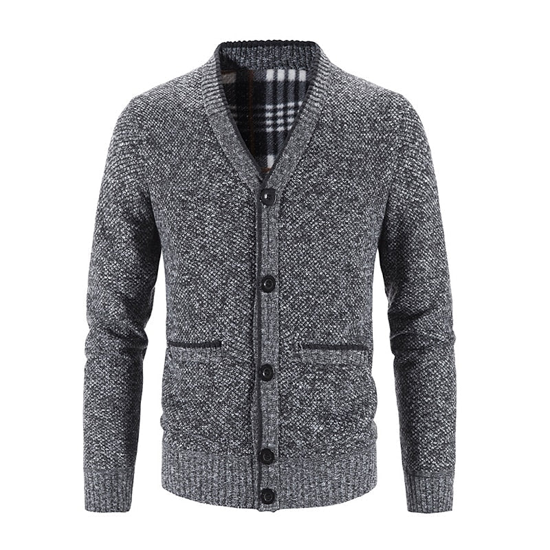 Dalvern | Men's Button-Front Cardigan Sweater - Light Grey - Image 2