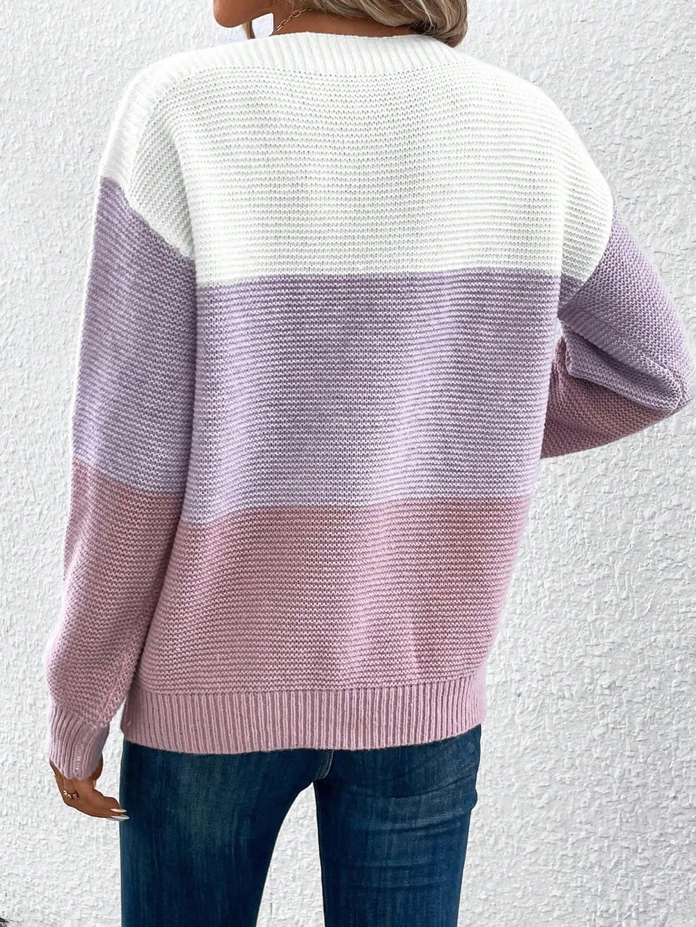 Darvelle | Women's Colour Block Knit Sweater - Image 2