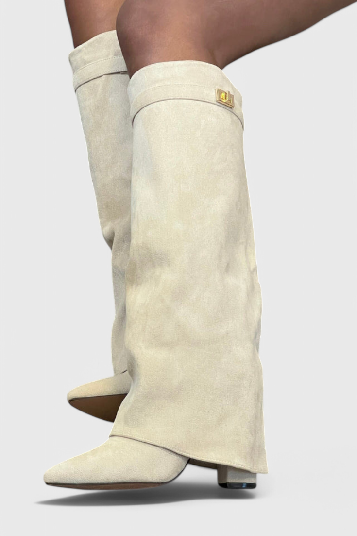 Delphina | Women's Pointed Toe Knee High Boots - Image 1