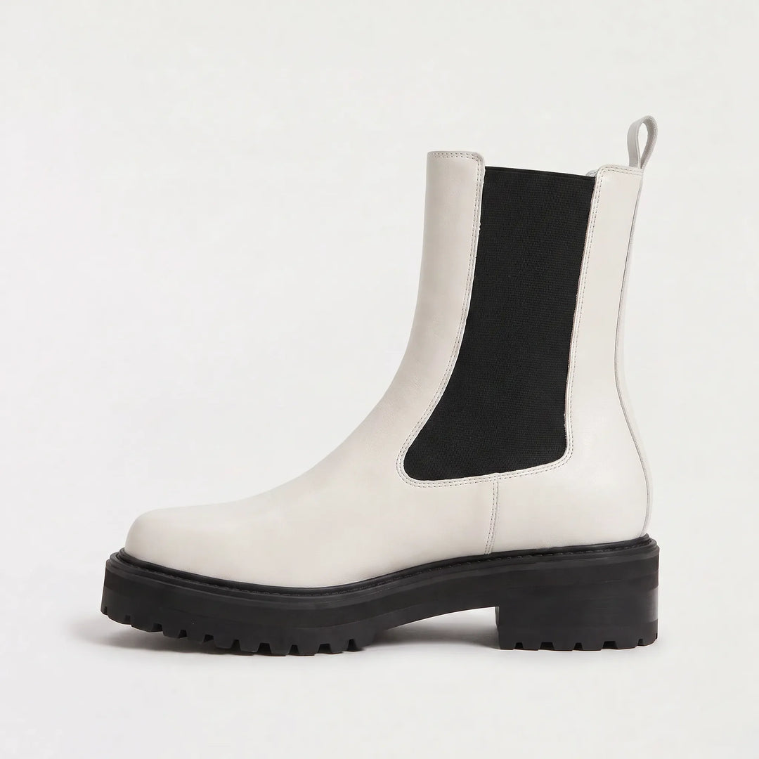 Delvara | Women's Chelsea Ankle Boots Platform - White - Image 1
