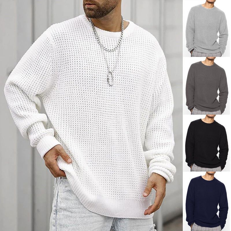 Delvoss | Men's Knit Sweater Relaxed-Fit Crew Neck - Image 1