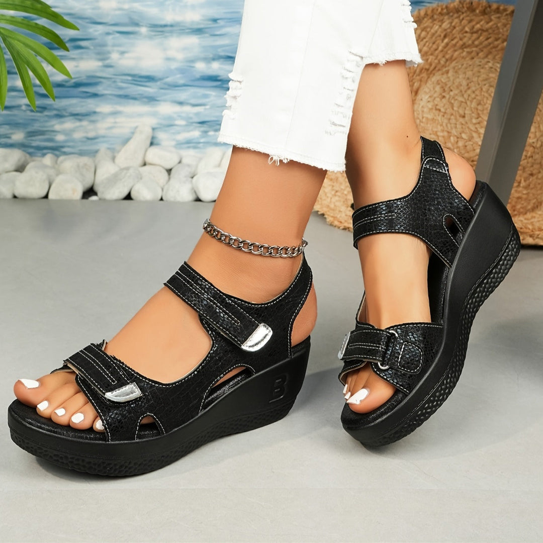 Demetria | Women's Platform Wedge Sandals - Image 1